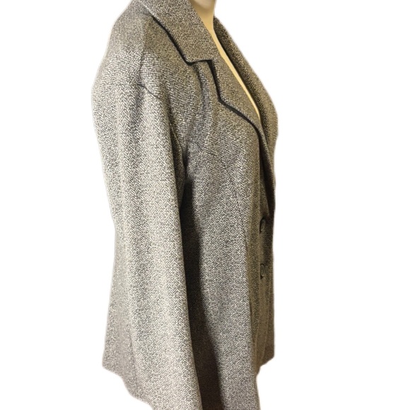 Avec Les Filles Gray/White Longline Knit Blazer Jacket XS EUC - Picture 4 of 10